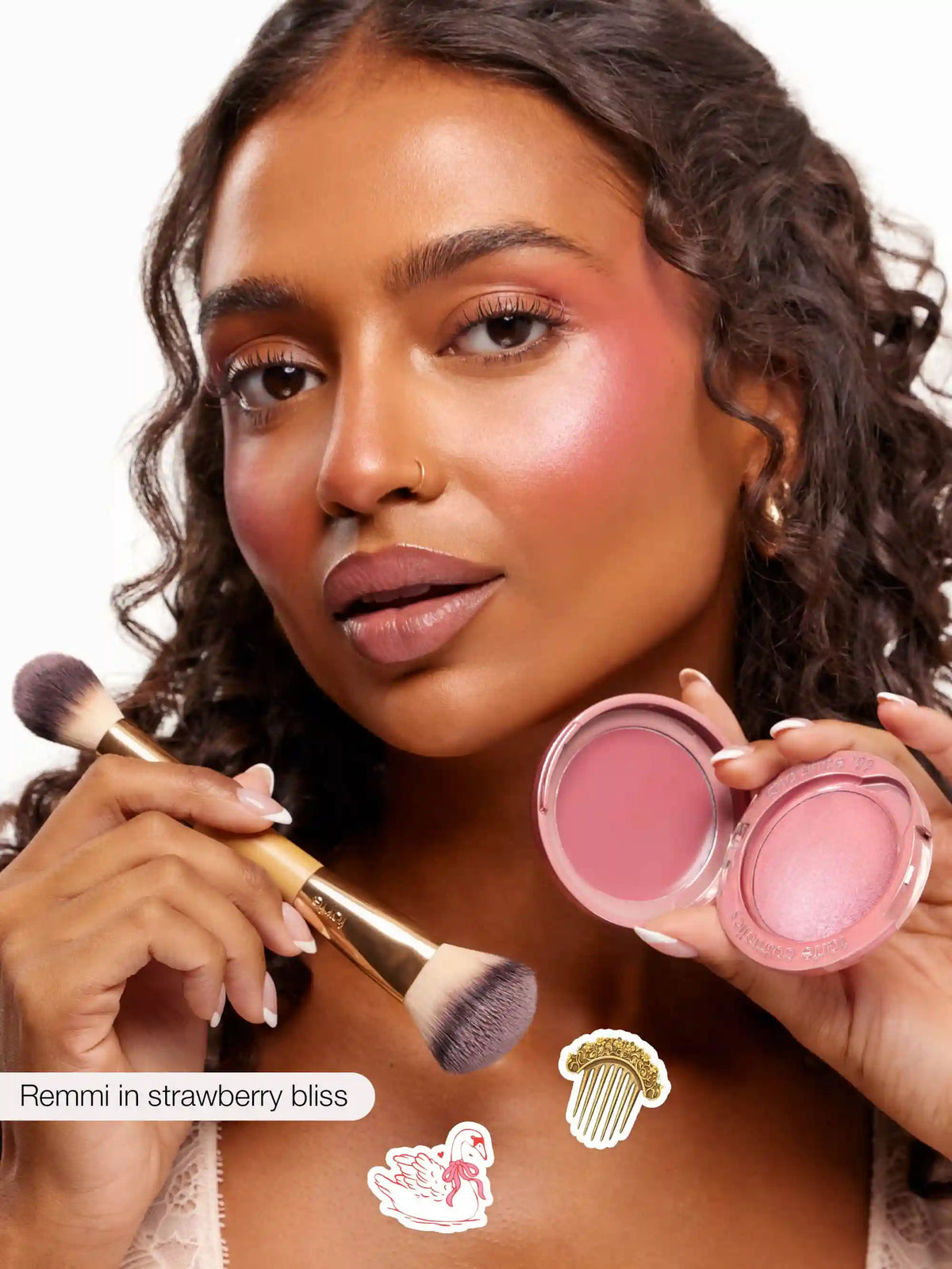 double-ended cream & powder cheek brush